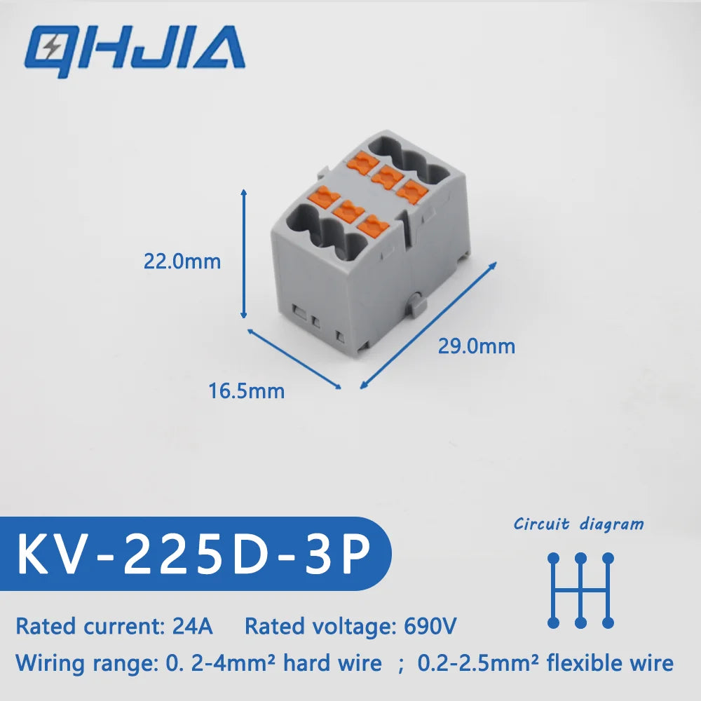 Fast Wiring Mini Rail-Type Quick Junction Box | 1-In-Multi-Out Plug-in Terminal Wire Connector for Easy Electrical Connection