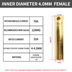 40Pcs Gold-Plated Bullet Banana Connectors, 2–8mm Pure Copper Plug Set for RC Brushless Motor & ESC Wiring