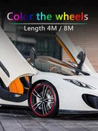 4M / 8M Car Grilles Decoration Strips Auto Wheel Protector Car-styling Accessories Wheel Sticker Tire Rim Strip Chrome Tape Good