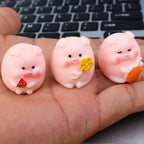 Cute Piggy Auto Interior Ornaments Resin Pink Pig Cartoon Toy Decoration Dashboard Desktop Office Garden Car Decor Accessories
