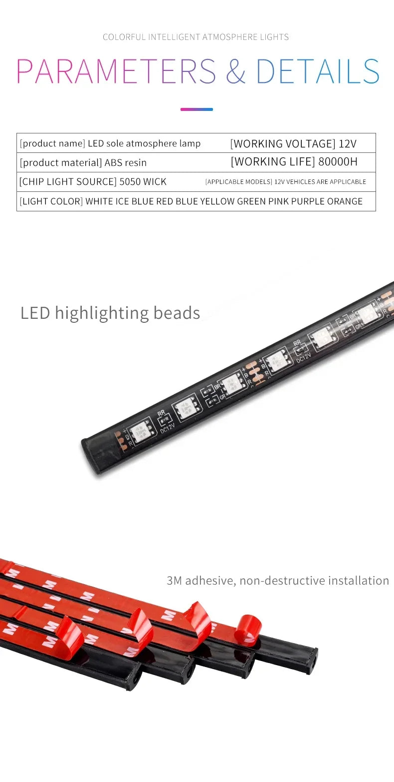 RGB Motorcycle LED Light Kits App Control Waterproof Lights For Motorcycles Music Scene Modes Motorcycle Underglow Lights Tools