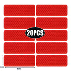 50/10pcs Car Bumper Reflective Stickers Reflective Warning Strip Tape Secure Reflector Stickers Decals Safety Warning 3*8CM