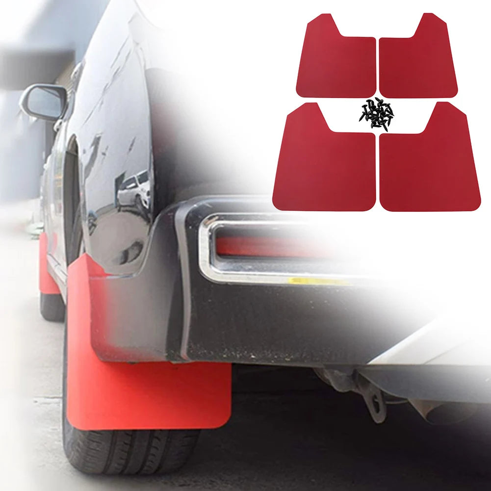 4pcs Fender Mud Car Auto Pickup Truck Plastics Flaps Mudguards Splash Guards Black/red Front And Rear Mudguard Mudflaps