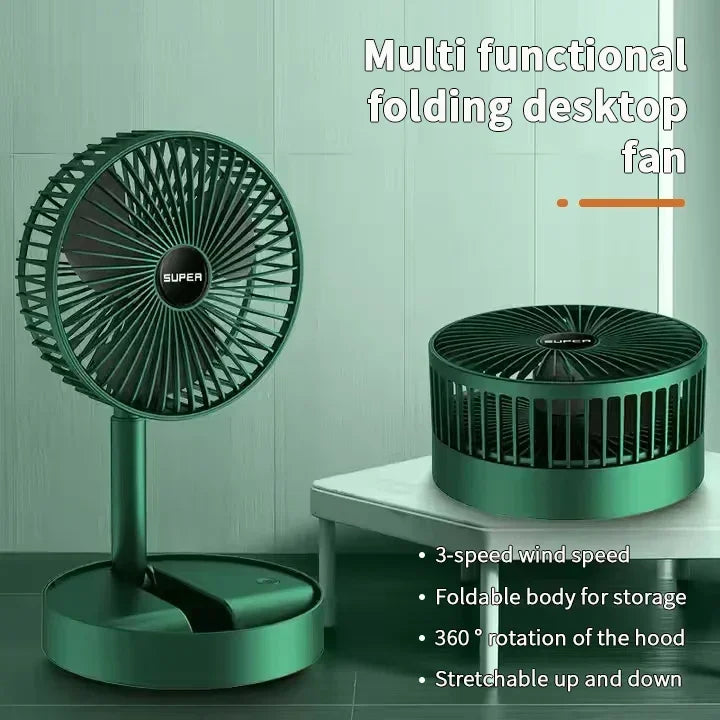 Stand Fan 6 Inch Folding Portable Telescopic Floor/USB with Rechargeable Battery3 Speeds Super Quiet Adjustable Height Amagi