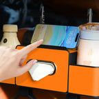 Universal Fit 4-in-1 Car Seat Organizer Tissue Holder Cup Slots Hooks Phone Holder Durable Multi-Functional Storage Box Vehicle