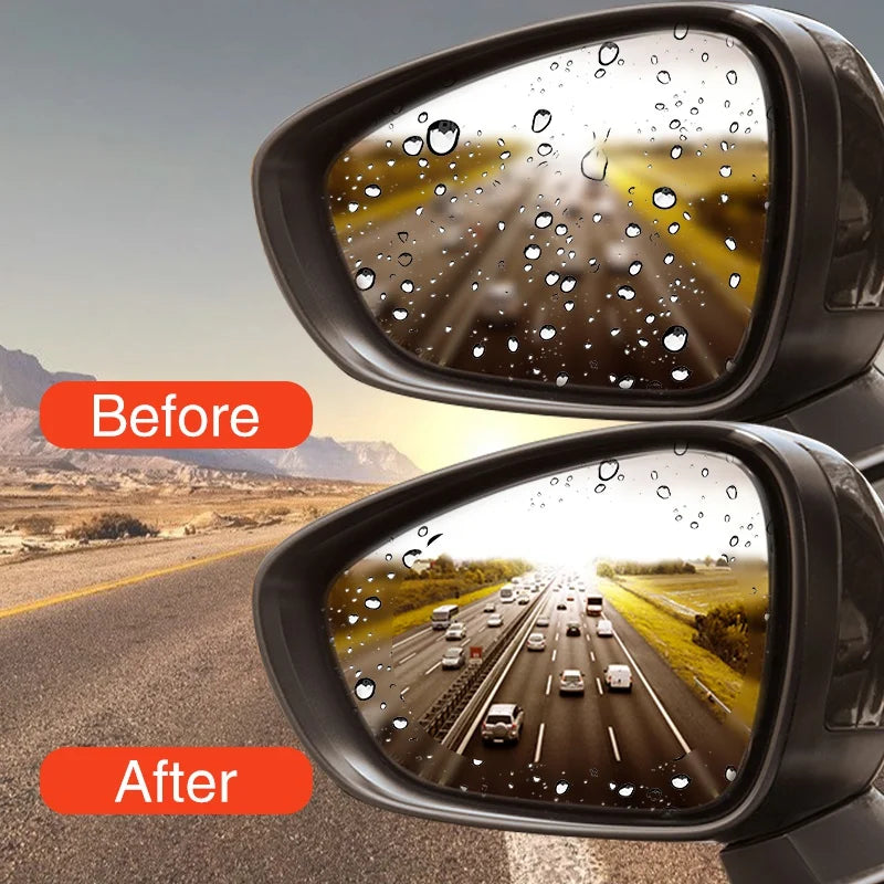 2pcs Car Rearview Mirror Film Sticker Side Window Rainproof Clear Film Anti-Fog Waterproof Protective Films for Car Motorcycle