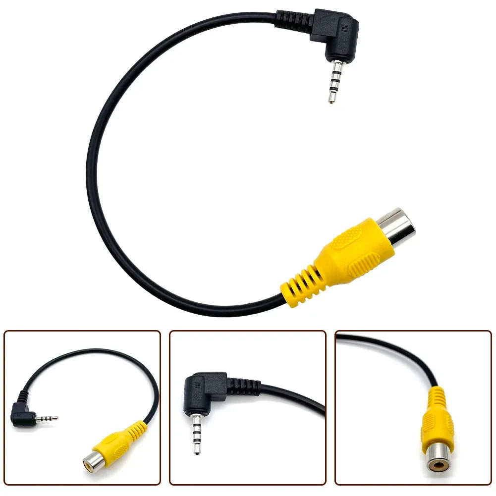 1PC AV In Video Cable Adapter 2.5mm AV Jack Male Plug To RCA Female Adapter Cable for GPS and Rear Camera Converter Cable Amagi