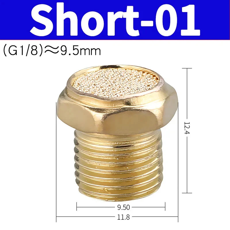Air Fittings Brass Control Muffler Compressed Air Pneumatic Exhaust Muffler The Electromagnetic Valve Scarf Connector
