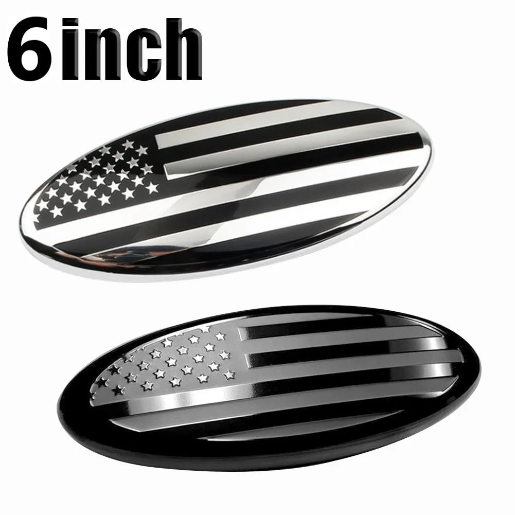 6 Inch Car Oval Front Grille Emblem For Ford F150 F350 FRONT GRILL Tailgate US Flag Oval Emblem Badge Car Decoration