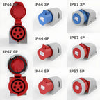 1/5/20/50 PCS 16/32A Industrial Plug and Socket 3P/4P/5Pin Electrical Connector IP67 Wall Mounted Socket Male&Female Plug