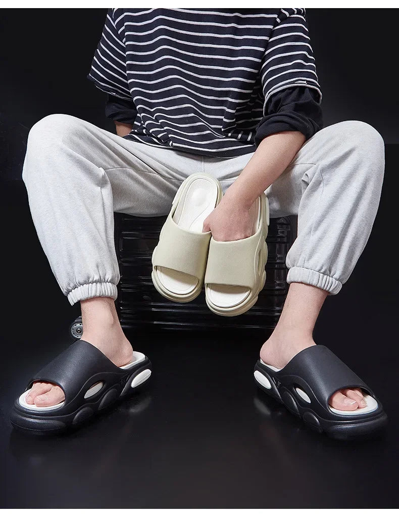 EVA Men's Summer Sandals Fashion Soft Cloud House Platform Slides Unisex Outdoor Non-slip Beach Shoes Men Bathroom Slippers Amag
