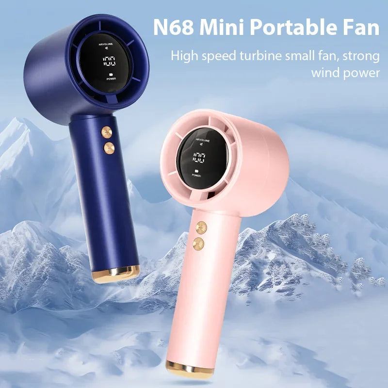 Motorcycle Portable Hand Fan 100 Wind Speeds Mini Turbo Handheld USB Rechargeable Highspeed Camping Cooling Electric Air Cooler
