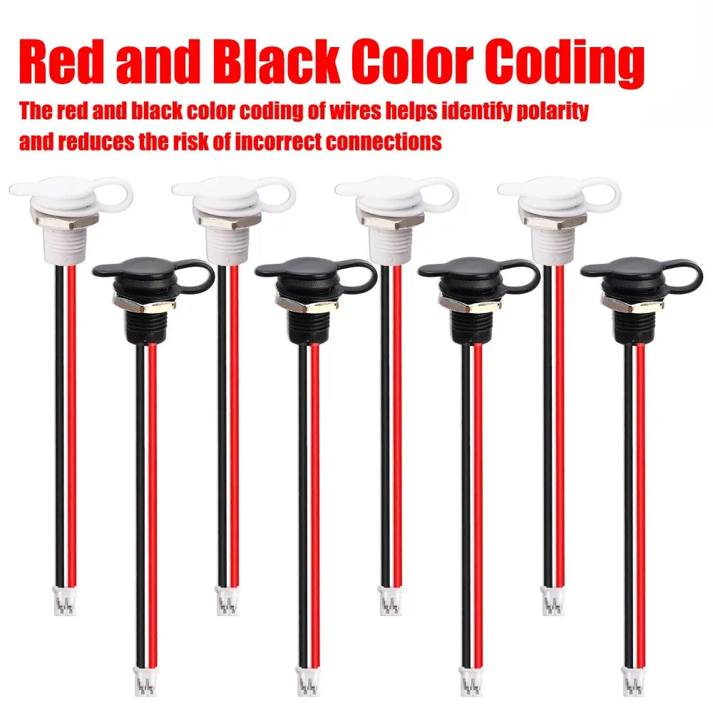 Flush Mount USB Type C Waterproof Receptacle 5V 3A Female Socket Pigtail 2 Pin Power Connector Retrofit Auto RV Marine Car Parts