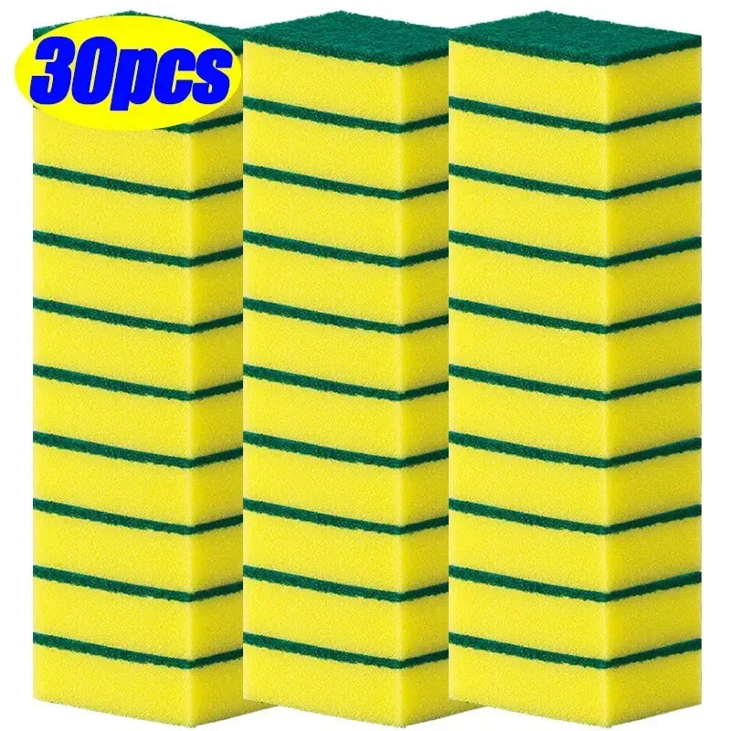 5-50PCS Double-sided Cleaning Sponges Magic Super Absorbent Pan Pot Dishwashing Scouring Pad Wipe Household Kitchen Clean Amagi