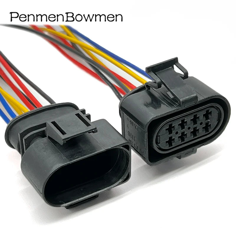1 Set 8 Pin Car Oil Nozzle Throttle Electrical Cable Connectors Female Male Wire Harness Plug for VW 3A0973834 3A0973734