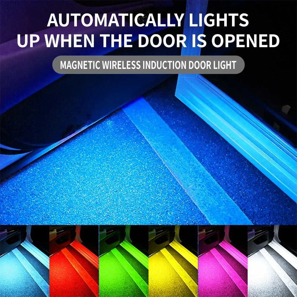 Car Door Lights LED Colorful Flashing Decorative Welcome Light Magnetic Paste Auto Open Door Emergency Warning Signal Lamp Amagi