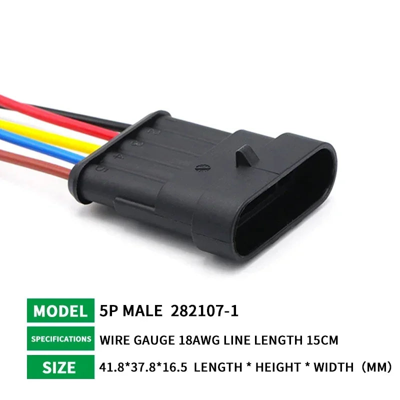 5/20/100 Sets HID 1/2/3/4/5/6 Pin Waterproof Auto Connector Kit with 15CM 18AWG Wire for Car/Truck Harness Wiring