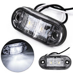 2Pcs Set White Marker Lights 12V LED Car Side Marker Tail Light 24V Trailer Truck Lamp Waterproof Plastic Signal Lamp