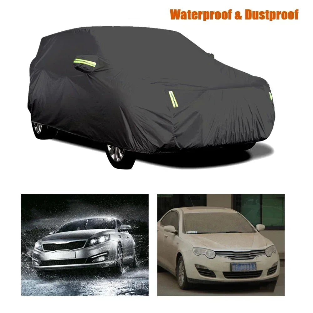 Universal For Audi A3 A4 A5 A6 A7 B7 B8 C5 Q2 Q3 Q5 7 Body Full Covers Black/Silver Outdoor Sun Snow Rain Protection Cover Amagi