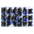 39 PCs/Box Boxed Pneumatic Fittings PU-12/PE-12/PZA-12/PY-12/PV-12 Quick Release Connectors Kit For 4mm Plastic Hose Couplings