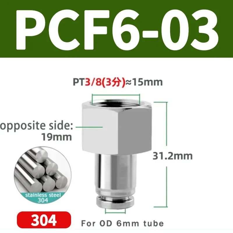 304 Stainless Steel Quick-Connect Air Hose Fittings - BSP 1/8",1/4",3/8",1/2 Pneumatic Pipe Connectors with Corrosion Resistance