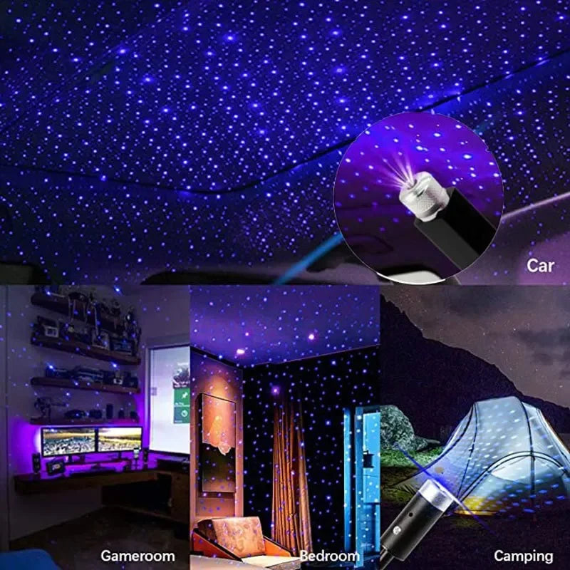 Mini LED Car Roof Star Night Light Projector Atmosphere Galaxy Lamp USB Decorative Adjustable for Auto Roof Room Ceiling Tools