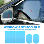 4Pcs Car Rearview Protective Side Windows Sticker, Anti Fog Glare Rainproof Waterproof Mirror Film Clear Nano Coatin Amagi
