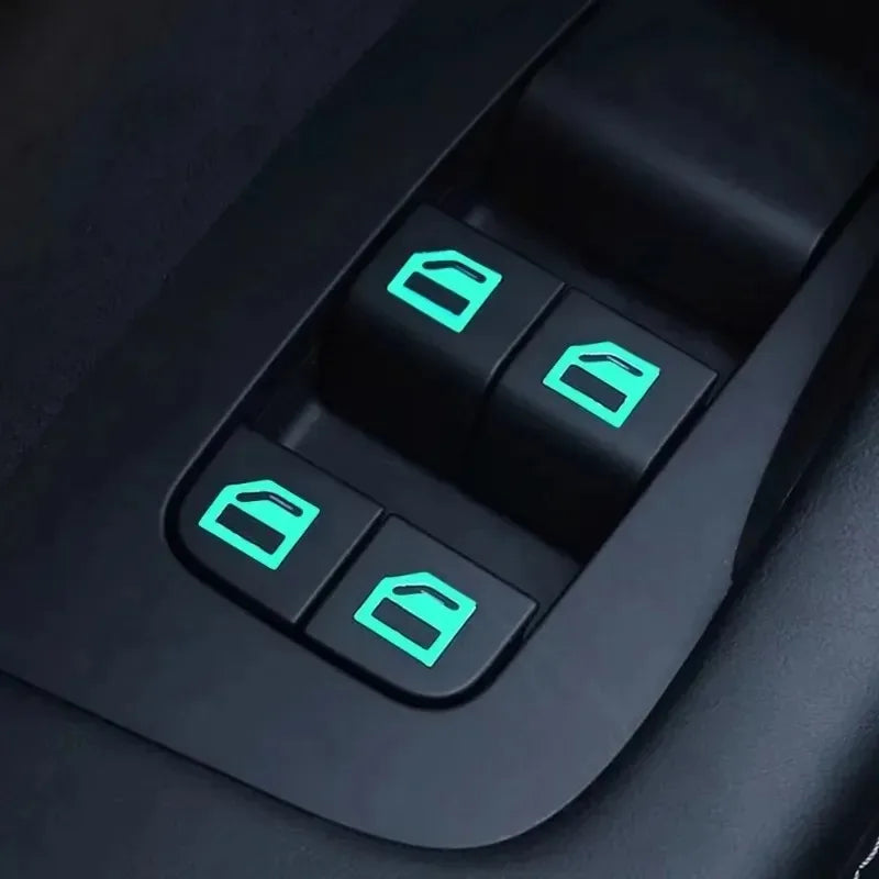 Car Window Lifter Stickers Car Night Glowing Interior Button Sticker Decals Car Lifter Switch Night Fluorescent Decoration