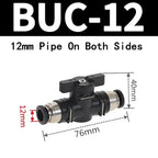 BUC Pneumatic Manual Valve - Straight Head Quick Coupling Steering Switch Manual Ball Valve for Air Hose (4mm,6mm,8mm,10mm,12mm)