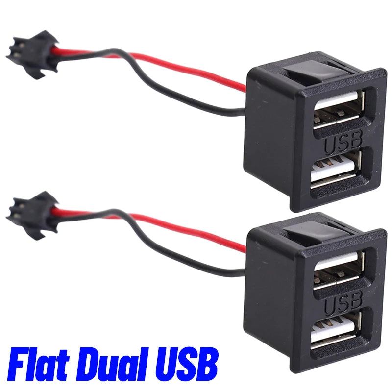 Universal Auto Dual Type C Female Jack Flush Mount Power Socket 5V 2A USB C Snap in Connector for Car Interior Upgrade Charger