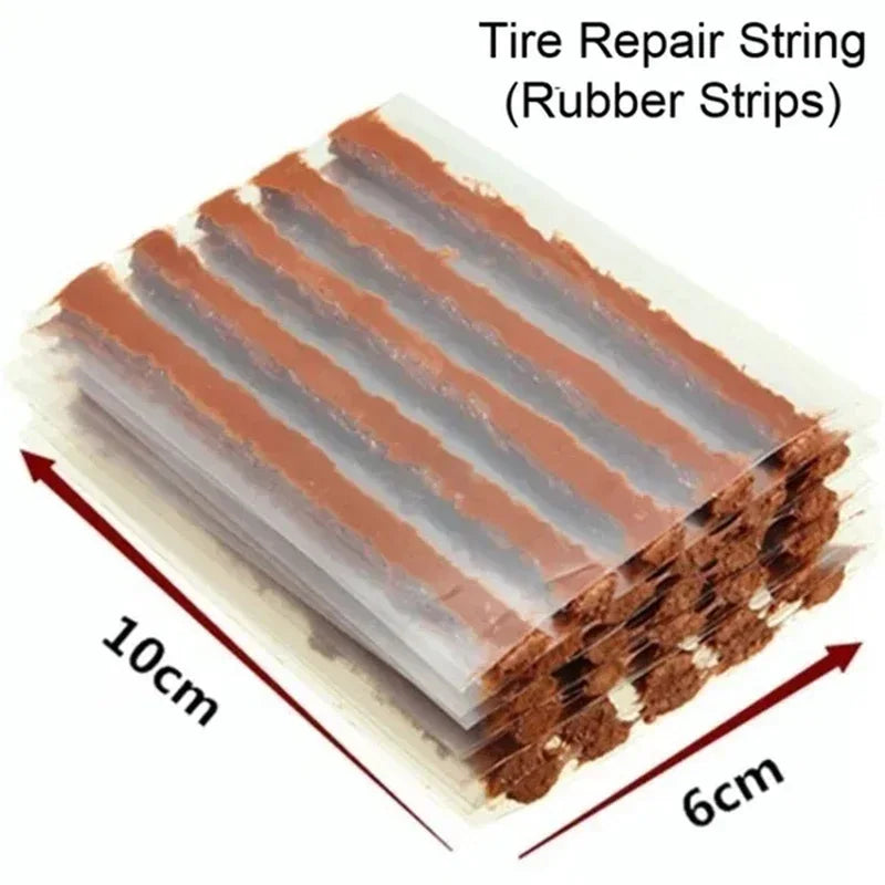 Tire Repair Tool Kit with Rubber Strips Tubeless Tyre Puncture Studding Plug Set Motorcycle Bike Truck Repair Accessories Amagi