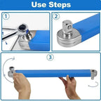 15-inch Extension Wrench 3/8" Offset Impact-Ready Socket Wrench Tool Versatile Square Drive Adapters Extension Ratchet Wrench