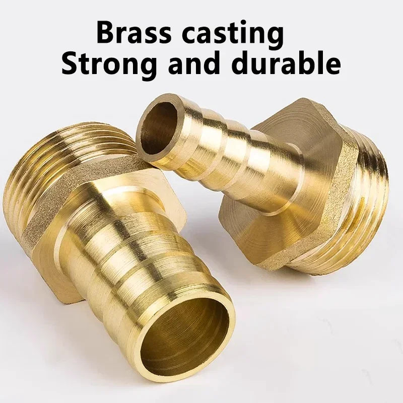 Brass Hose Barb to BSP Thread Connector, 1/4 3/8 1/2 Inch Male or Female Pipe Fitting Reducer for Air Water Fuel Line