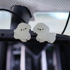 Luminous Cute Puppy Bichon Frise Small Ornaments Car Center Console Lighting Decoration Universal Cars Interior Accessories