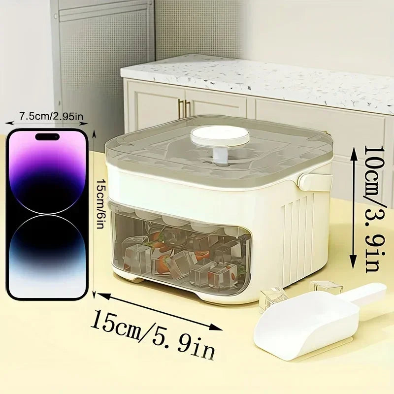 Ice Maker with Easy Press Cap with Easy-press Lid Double-layer Ice Cube Machine Reusable Large Capacity Ice Cube Mold Amagi