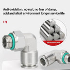 10/50/200PCS PL-G 304 Stainless Steel Trachea Quick Coupling Joint 1/8" 1/4" 3/8" 1/2" External G Thread Elbow Pneumatic Fitting