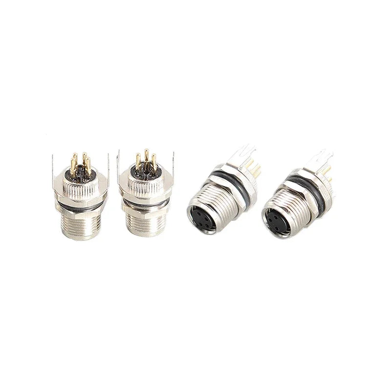 5/10 PCS M8 Straight/Curved Pin Aviation Plug Sensor PCB Bonding Plate Male and Female Socket Waterproof Connector 3/4/5/6/8P