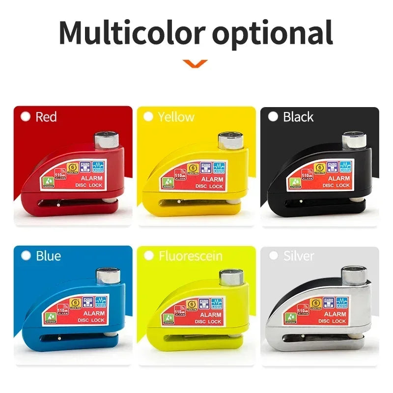 Motorcycle Bicycle Lock Alarm Safety Protection Padlock Disc Aluminum Alloy Anti-Theft Reminder Rope Lock Bag Motorcycle Amagi