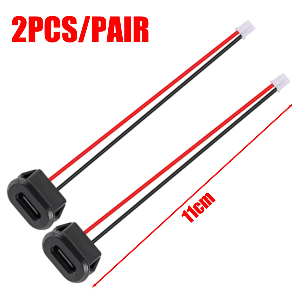 6/2PCS Type-C Female 2Pin USB Connector Type-C Waterproof with Female Socket Fast Charging Jack Charging Port USB-C Charger Plug
