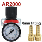 AR2000 Pneumatic Air Compressor Pressure Regulator Reduction Valve with 1/4'' Thread BSP and 4MM,6MM,8MM,10MM,2MM Fittings
