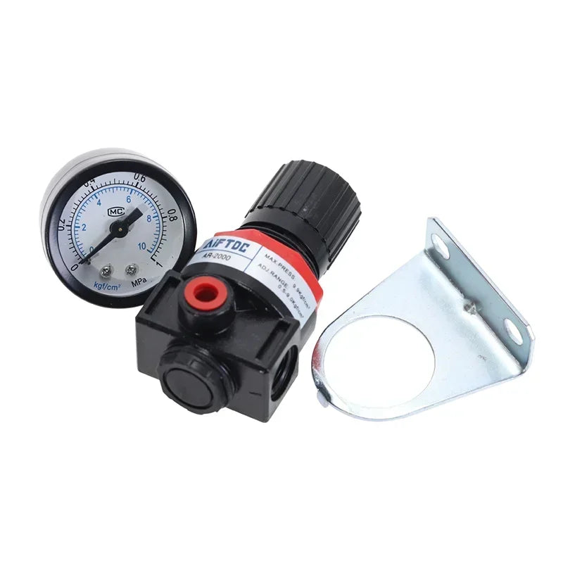 AR2000 Pneumatic Air Compressor Pressure Regulator Reduction Valve with 1/4'' Thread BSP and 4MM,6MM,8MM,10MM,2MM Fittings