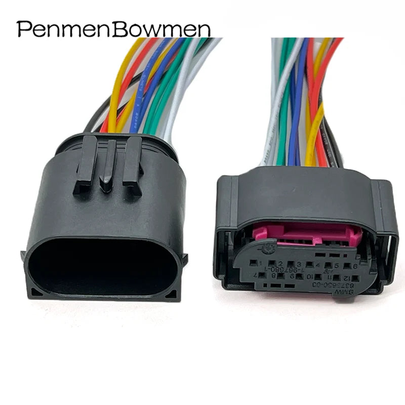 1 Set 12 Pin Car Lane Assist LCA Steering Reversing Radar Electrical Cable Connectors Wire Harness Plug 1534151-1 1534152-1
