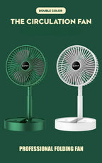 Retractable Small Electric Fan USB Charging Portable Foldable Mini Fan High Duration Low Noise for Home Office Amagi