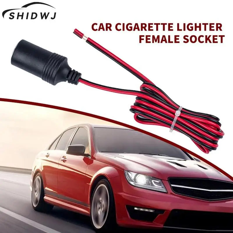 New 12V 24V Cigarette Lighter with 30cm Cable Wire Cord Power Supply Socket 15A Male Plug Adapter Auto Connector Outlet Charger