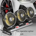 New Car Fan 360° Adjustable Triple-Head 12V/24V USB Powerful Cooling Circulation Ideal for Vehicle Comfort on Long Drives amagi