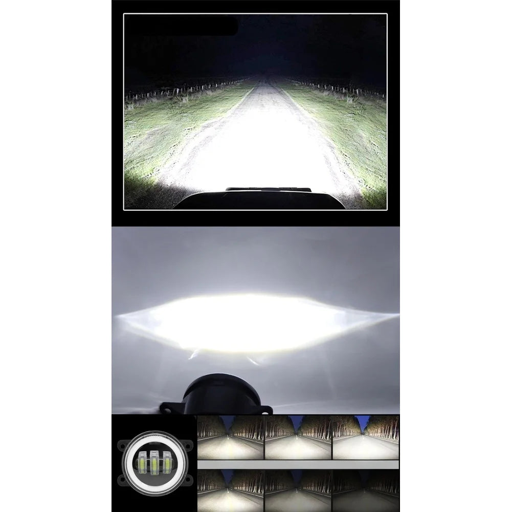 2 PCS 3.5Inch Car  LED Fog Lights Ring White Yellow  Ring Turn Signal Lamp For Offroad  Vehicle Headlight