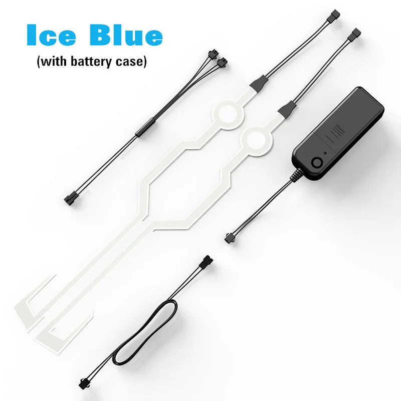 4 Flashing Motorcycle Bike Helmet LED Cold Light Strip EL Sticker Waterproof Warning Lights Motorcycle Night Riding Accessories