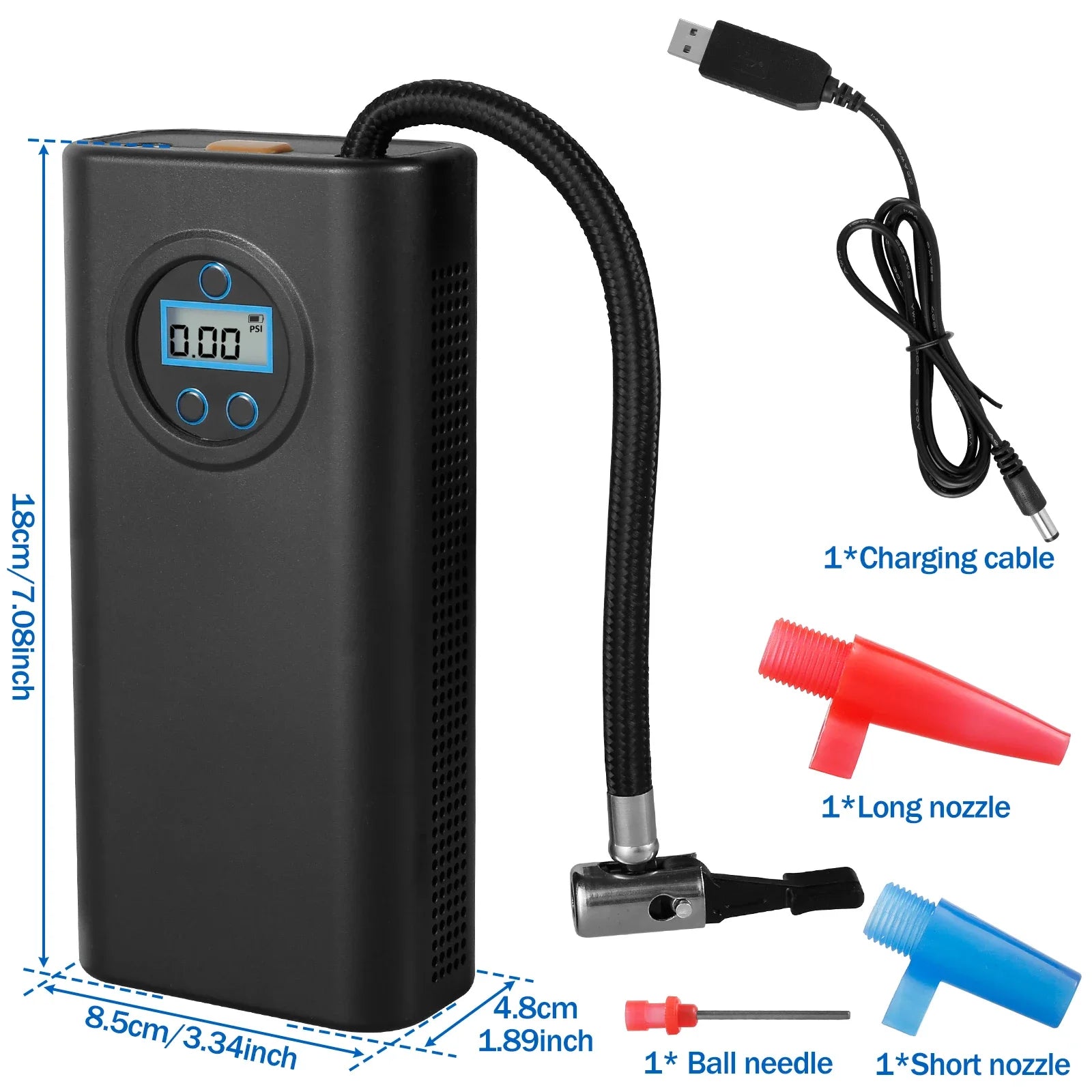 Nflate Your Car Tires 3000 Mah Wireless Tire Inflator Charging Handheld Inflator Pump Tram Motor Wireless Inflator Or Motorcycle