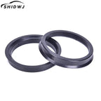 1 Set 4 Hub Centric Rings Car Wheel Bore Center Collar 66.6-57.1mm For Cars ID 57.1-mm Black