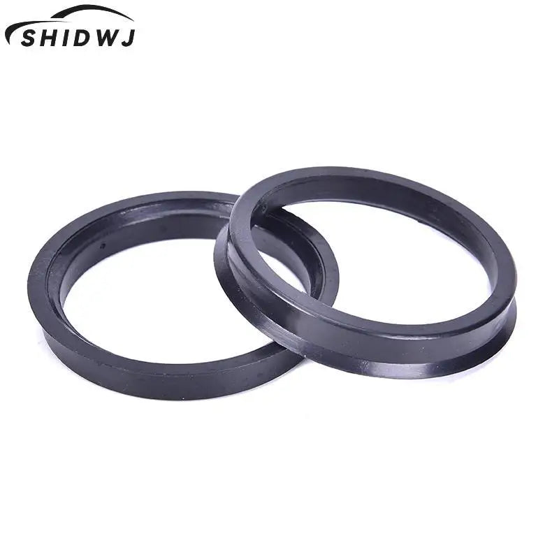 1 Set 4 Hub Centric Rings Car Wheel Bore Center Collar 66.6-57.1mm For Cars ID 57.1-mm Black